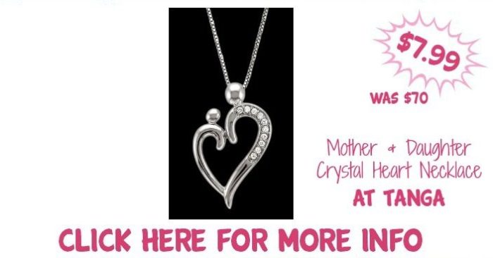 Mother & Daughter Crystal Heart Necklace Just $7.99! Down From $70!