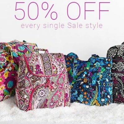 Vera Bradley Sale!  50% Off Sale PLUS FREE Shipping On ALL Orders!