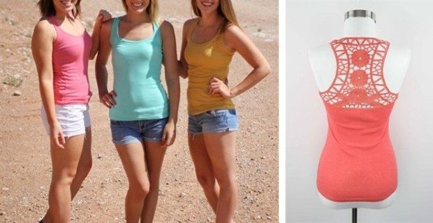 Crochet Back Layering Tank Only $5.99! Down From $14.99! 12 Colors!