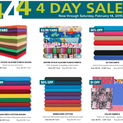 Hancock Fabrics 50% Off 4 Day Sale!