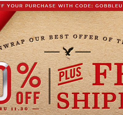 American Eagle 40% Off PLUS FREE Shipping!