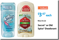 Secret or Old Spice Deodorant