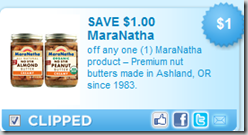 $1.00 off any MaraNatha Nut Butter!