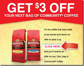 Half Price Community Coffee or Better!