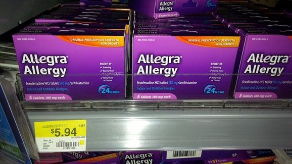 Allegra 5ct Boxes are $2.94 at Walmart!
