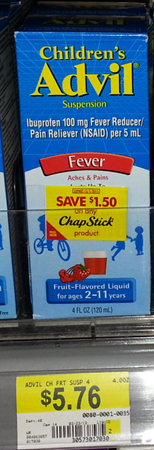 Children&rsquo;s Advil $3.74 PLUS FREE Chapstick