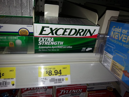 Excedrin 100ct at Walmart