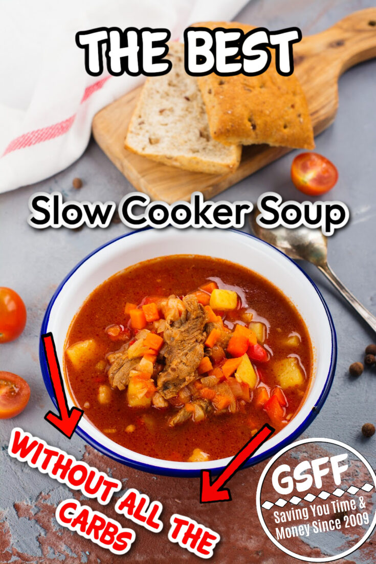 Image for Low Carb, Slow Cooker Vegetable Beef Soup Recipe