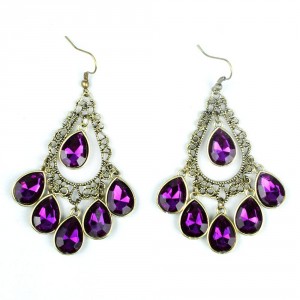 Waterdrop Dangle Earrings in Purple Only $1.59 SHIPPED!