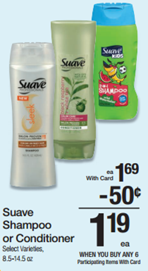 Walmart Price Match Deal: Suave Professionals Shampoo/Conditioner Just $.19!
