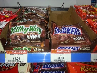 Snickers or Milky Way Bites Candy just $.50 at Walmart!