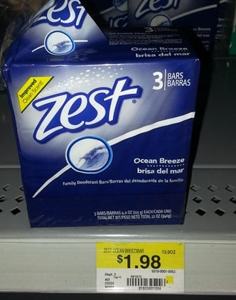 Zest Bar Soap 3 Pack Just $.98 at Walmart!