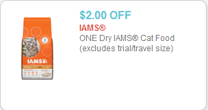 Iams dry cat food coupon
