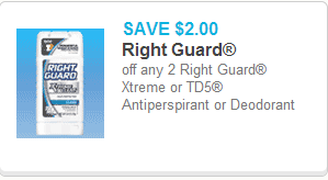 Right Guard Xtreme Deodorant coupon