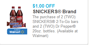 Snickers and Dr Pepper Coupon