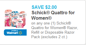 Schick Quattro Coupon