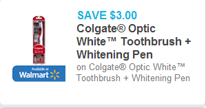 Colgate Optic White Toothbrush + Whitening Pen Coupon