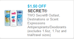 Secret Deodorant coupon Secret Deodorant coupon