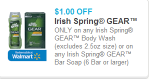 Irish Spring Gear Body Wash coupon