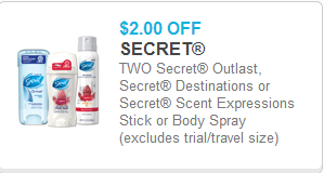 Secret Deodorant Coupon