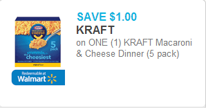 Kraft Mac & Cheese 5pks Coupon