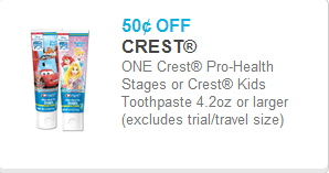 Crest Kids Toothpaste Coupon Crest Kids Toothpaste Coupon