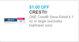 Crest Sensi-Relief Toothpaste Coupon Crest Sensi-Relief Toothpaste Coupon