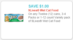 9 lives cat food coupon