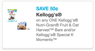$0.50 off Nutri-Grain or Special K Moments™ bars coupon