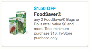 FoodSaver Vacuum Sealer Coupon