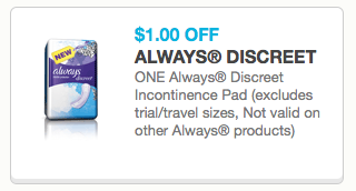 Always Discreet Coupons