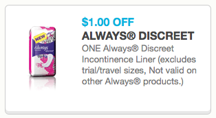 Always Discreet Coupons
