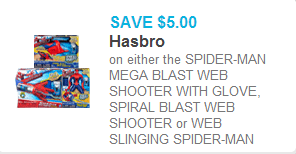 Spider-Man Mega-Blaster Coupon Spider-Man Mega-Blaster Coupon