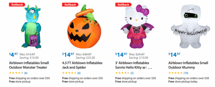 Halloween Inflatables as low as $4.97 + FREE Store Pick Up!