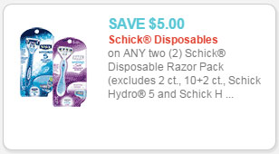 schick disposable razors coupon