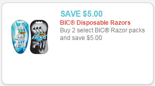 bic razor packs coupon
