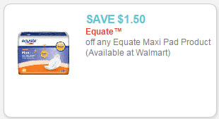 equate maxi pads