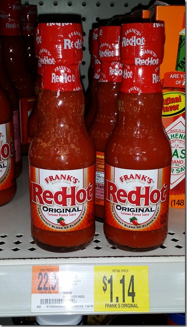 Tabasco Sauce for $.25 or Frank’s RedHot Sauce for $.59 at Walmart! Tabasco Sauce for $.25 or Frank’s RedHot Sauce for $.59 at Walmart!