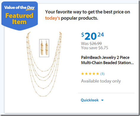 Walmart Values of the Day:Ozark Trail Kerr River Couch is $19.96 and a PalmBeach Necklace is $20.24!