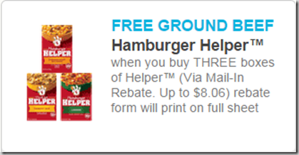Walmart Price Match deal: Hamburger Helper Just $.75 a Box and a FREE Pound of Hamburger Meat!
