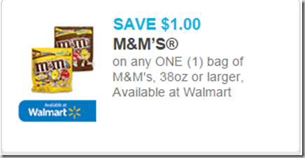 Save $1 on M&M’s at Walmart!