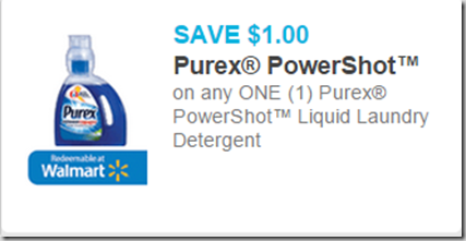 Save $1.00 on Purex Power Shot Laundry Detergent!