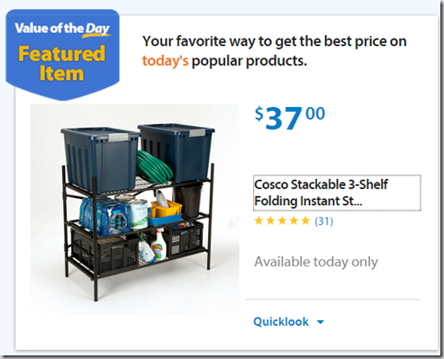 Walmart Values of the Day: Faded Glory Jeggings for $8 or Cosco Stackable Shelf Units Just $37!