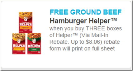 Get a FREE Pound of Hamburger Meat When You Buy Hamburger Helper