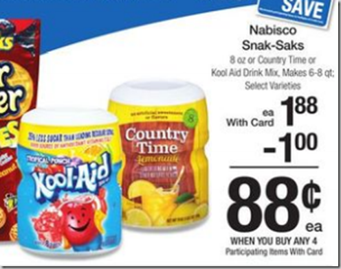 Walmart Price Match Deal: Kool-Aid or Country Time Canisters Just $.38!