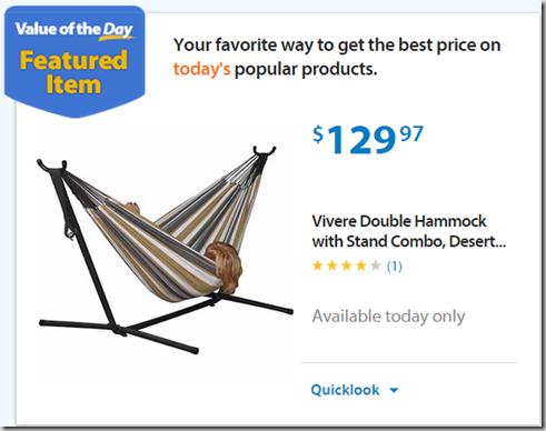 Walmart Value of the Day: Panasonic Toaster Oven for $49 or Double Hammock for $129!