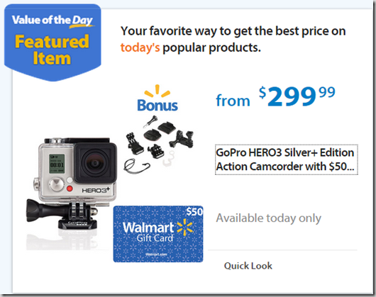 Walmart Values of the Day:Starter Shorts Just $8 or GoPro Hero3 with Walmart Giftcard for $299!