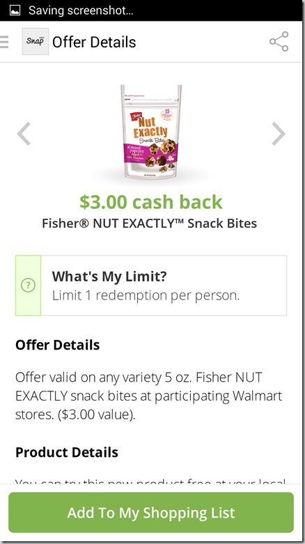 FREE Fisher Nut Exactly Snack Bites With Overage!
