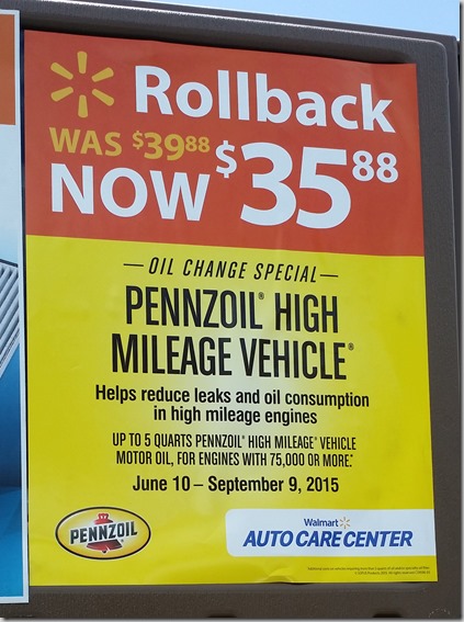 Pennzoil Oil Changes are on Rollback for the Summer