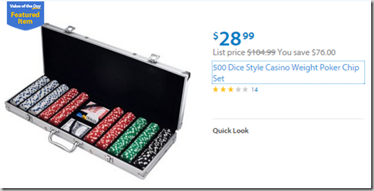 Walmart Values of the Day: 20” Garage Fan for $49 or 500 Poker Chip Set for $28.99!